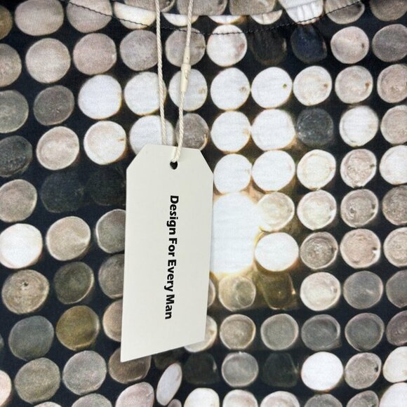 OUKU NEW Crew Neck Sparkling Glitter Money Tee Mens L Long Sleeve - Picture 7 of 8